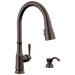 Single Handle Pull-Down Kitchen Faucet with Soap Dispenser and ShieldSpray Technology