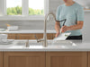 Delta Boyd 19893Z Single Handle Pull-Down Kitchen Faucet with Soap Dispenser and ShieldSpray Technology