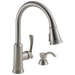 Single Handle Pull-Down Kitchen Faucet with Soap Dispenser and ShieldSpray Technology