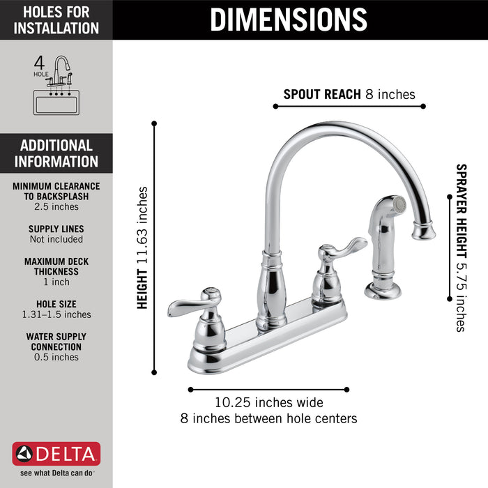 Delta Windemere:21996LF Two Handle Kitchen Faucet