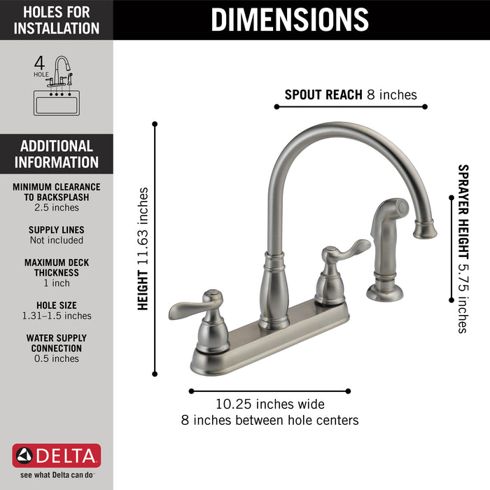Delta Windemere:21996LF Two Handle Kitchen Faucet