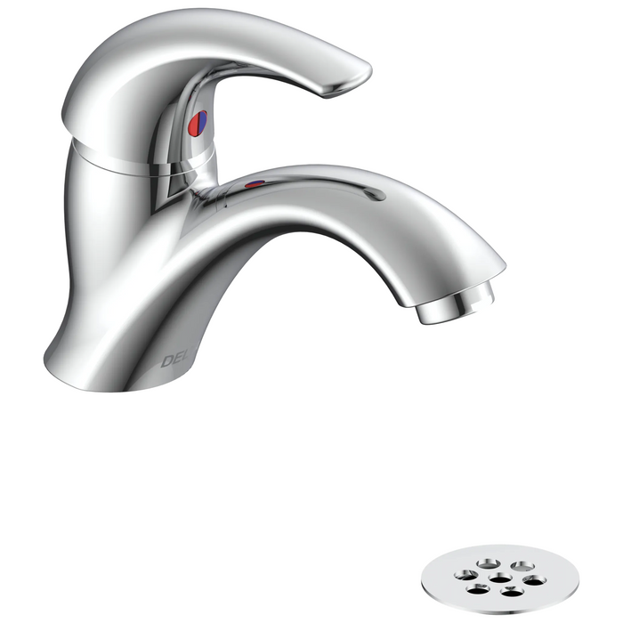 Single Handle Single Hole Centerset Lavatory Faucet with Grid Strainer