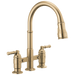 Two Handle Pull-Down Bridge Kitchen Faucet