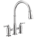 Two Handle Pull-Down Bridge Kitchen Faucet