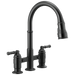 Two Handle Pull-Down Bridge Kitchen Faucet