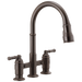 Two Handle Pull-Down Bridge Kitchen Faucet