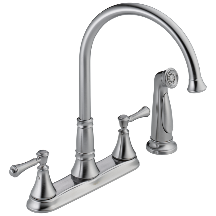 Delta Cassidy:2497LF Two Handle Kitchen Faucet with Spray