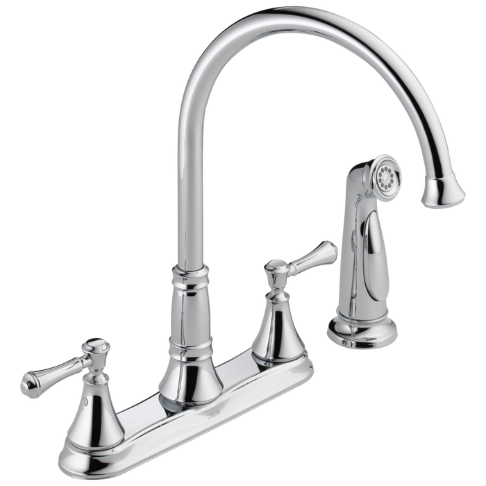 Delta Cassidy:2497LF Two Handle Kitchen Faucet with Spray
