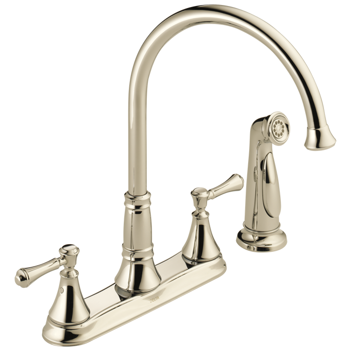Delta Cassidy:2497LF Two Handle Kitchen Faucet with Spray