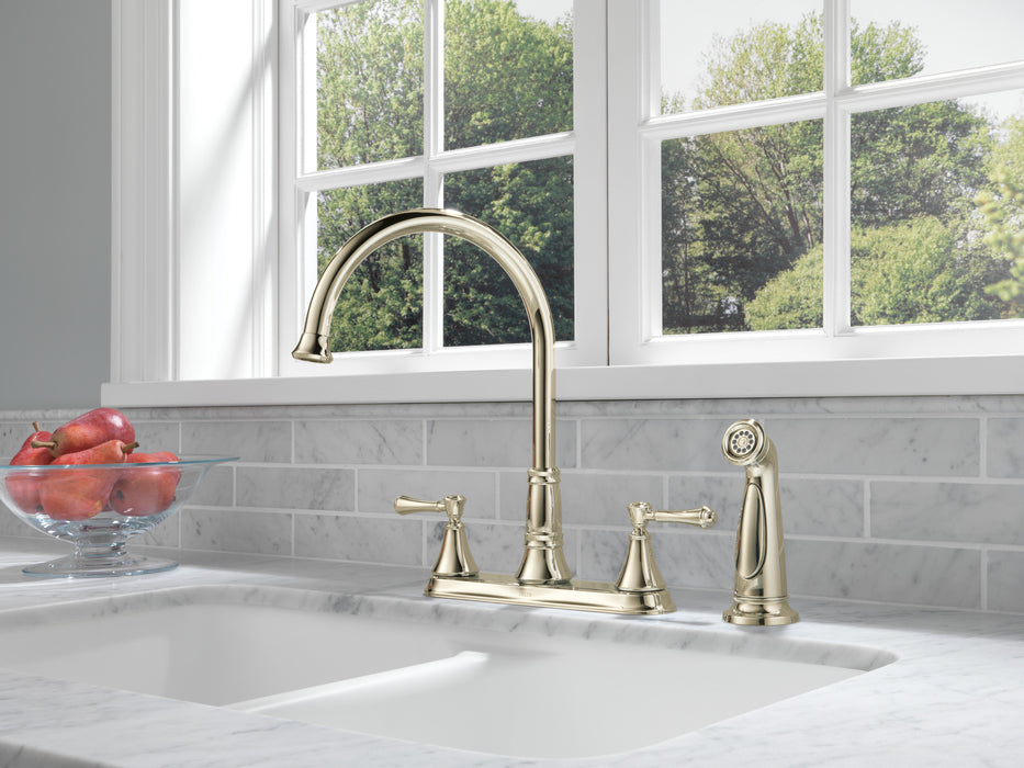 Delta Cassidy:2497LF Two Handle Kitchen Faucet with Spray