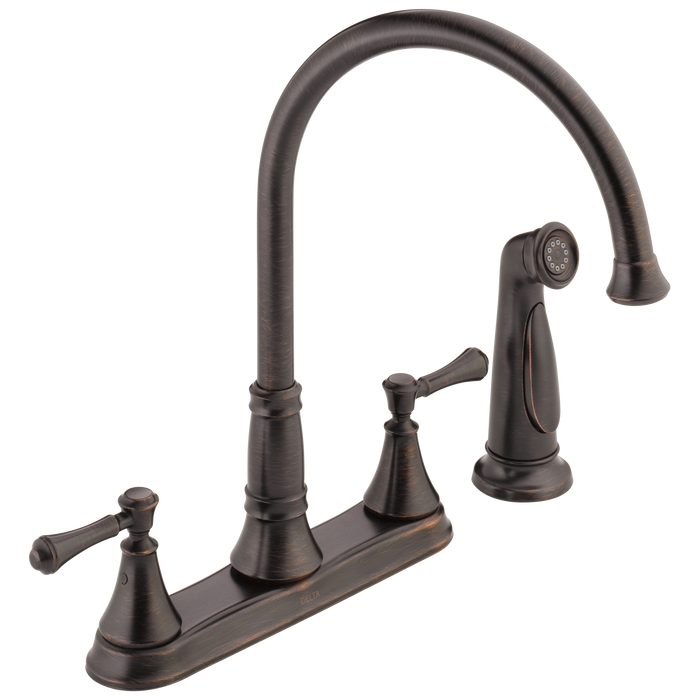 Delta Cassidy:2497LF Two Handle Kitchen Faucet with Spray