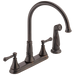 Delta Cassidy:2497LF Two Handle Kitchen Faucet with Spray
