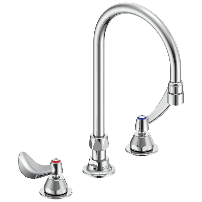 Commercial 27T2 27T2934 Two Handle 8 In Below Deck-Mount Faucet and Gooseneck Spout