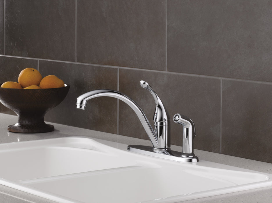 Delta Collins:340 Single Handle Kitchen Faucet with Integral Spray