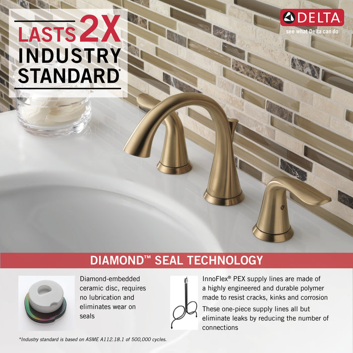 Delta Lahara 3538 Two Handle Widespread Bathroom Faucet