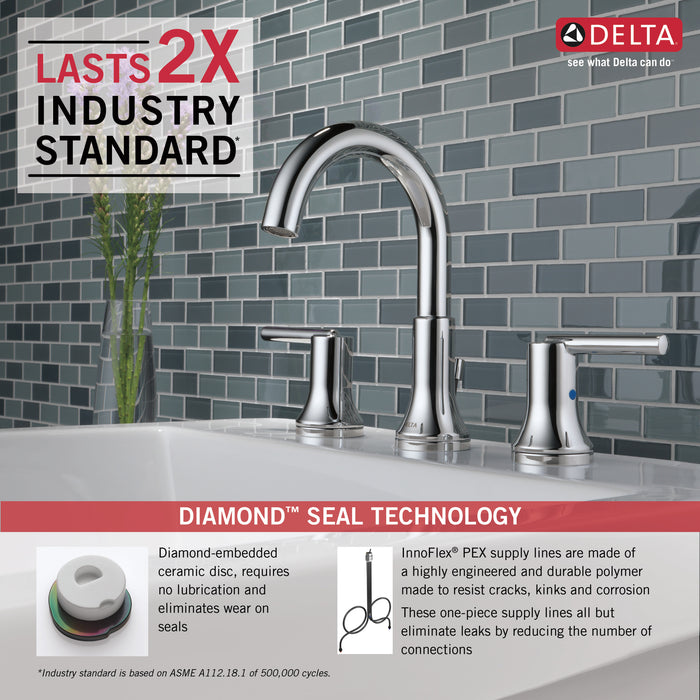 Delta Trinsic:3559 Two Handle Widespread Bathroom Faucet