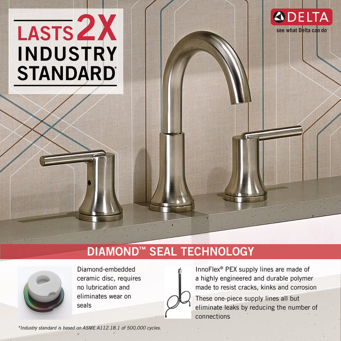 Delta Trinsic:3559 Two Handle Widespread Bathroom Faucet
