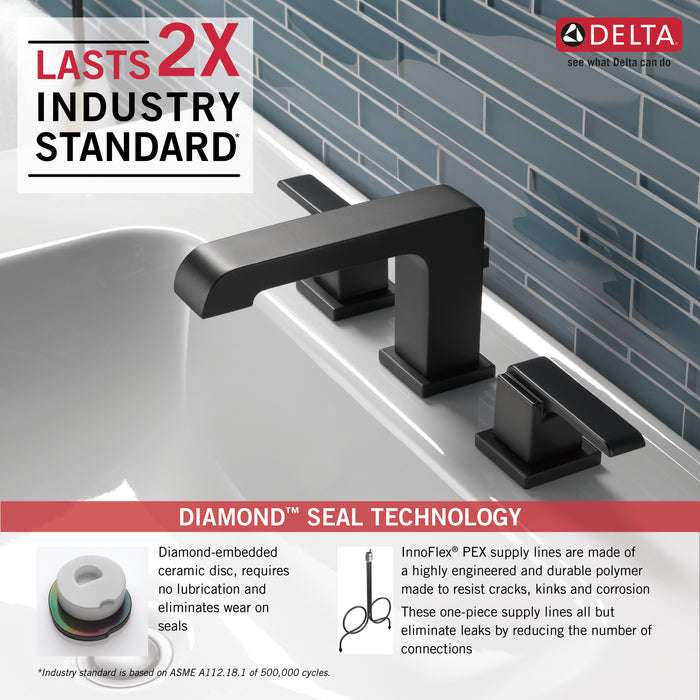 Delta Ara:3567 Two Handle Widespread Bathroom Faucet