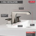 Delta Ara:3567 Two Handle Widespread Bathroom Faucet