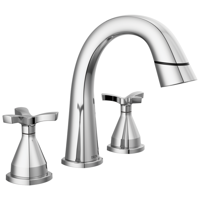 Delta Stryke: Two Handle Widespread Pull Down Bathroom Faucet