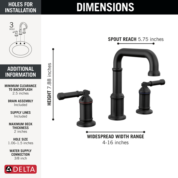 Delta Delta Broderick: Two Handle Widespread Bathroom Faucet