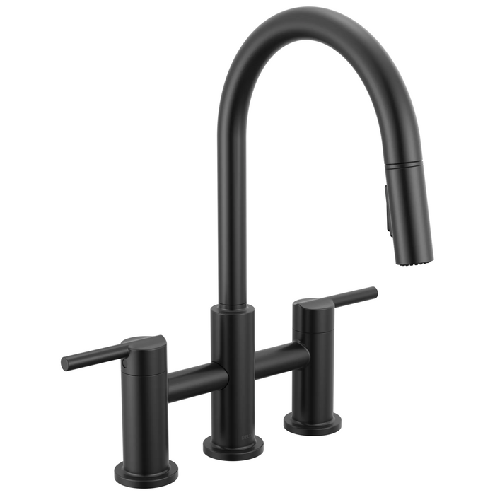 Delta Nicoli 39876LF Two Handle Pull-Down Bridge Kitchen Faucet