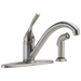 Delta 134 / 100 / 300 / 400 Series 400 Single Handle Kitchen Faucet with Spray, stainless