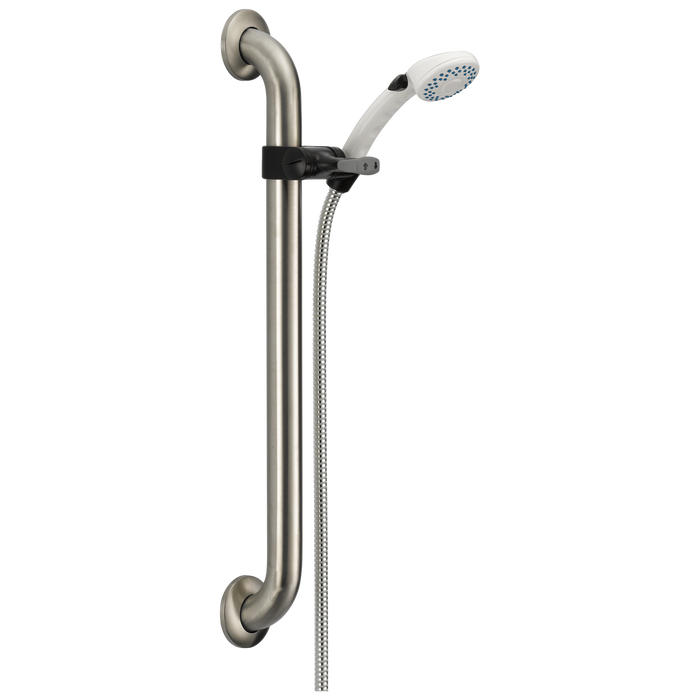 Delta Universal Showering Components 52001 Adjustable Slide Bar / Grab Bar 2-Setting Hand Shower