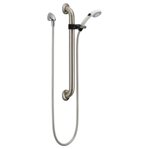 Delta Universal Showering Components 52001 Adjustable Slide Bar / Grab Bar 2-Setting Hand Shower
