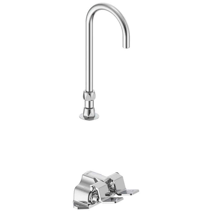 Wallmount Double-Pedal Surgeon's Scrub-up with Gooseneck Spout
