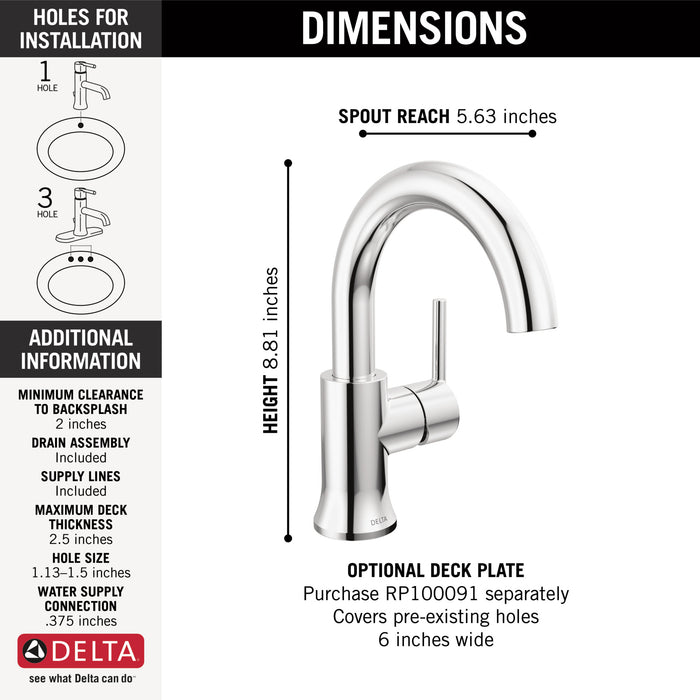 Delta Trinsic 559HAR Single Handle Bathroom Faucet