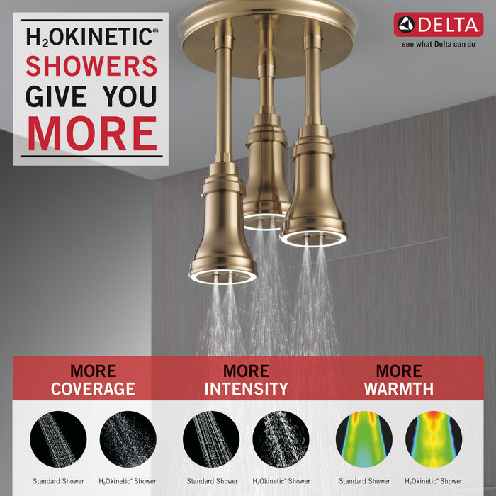 Delta Universal Showering Components:57190 H2OKinetic Pendant Raincan Shower Head with LED Light