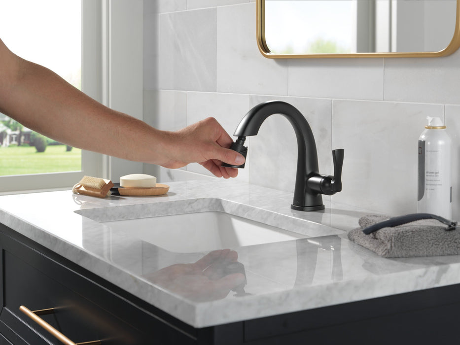 Delta Stryke 577 Single Handle Pull Down Bathroom Faucet, matte black - view 3