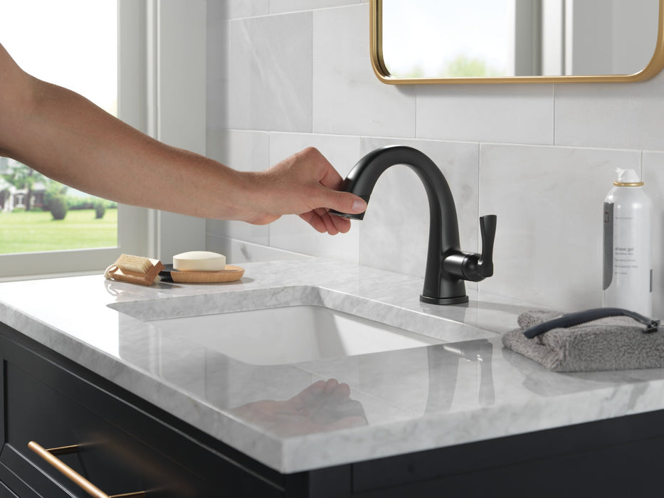 Delta Stryke 577 Single Handle Pull Down Bathroom Faucet, matte black - view 4