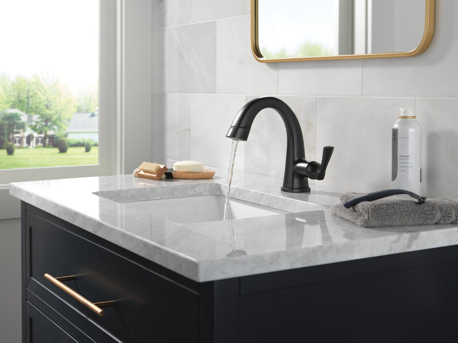 Delta Stryke 577 Single Handle Pull Down Bathroom Faucet, matte black - view 5