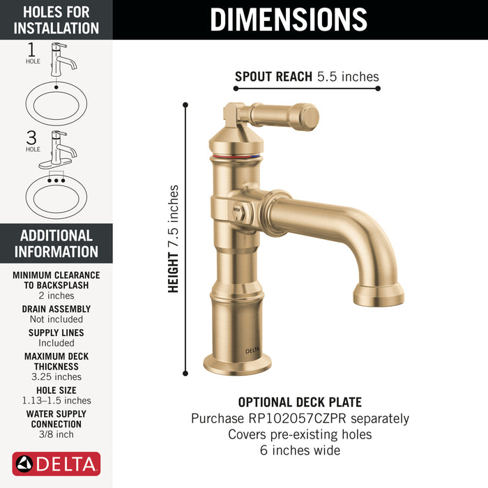 Delta Broderick: Single Handle Bathroom Faucet