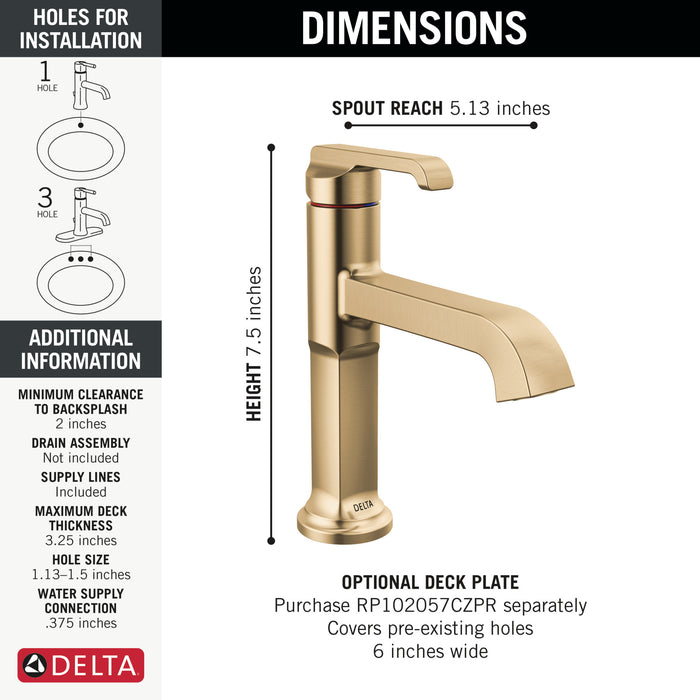 Delta Tetra: Single Handle Bathroom Faucet
