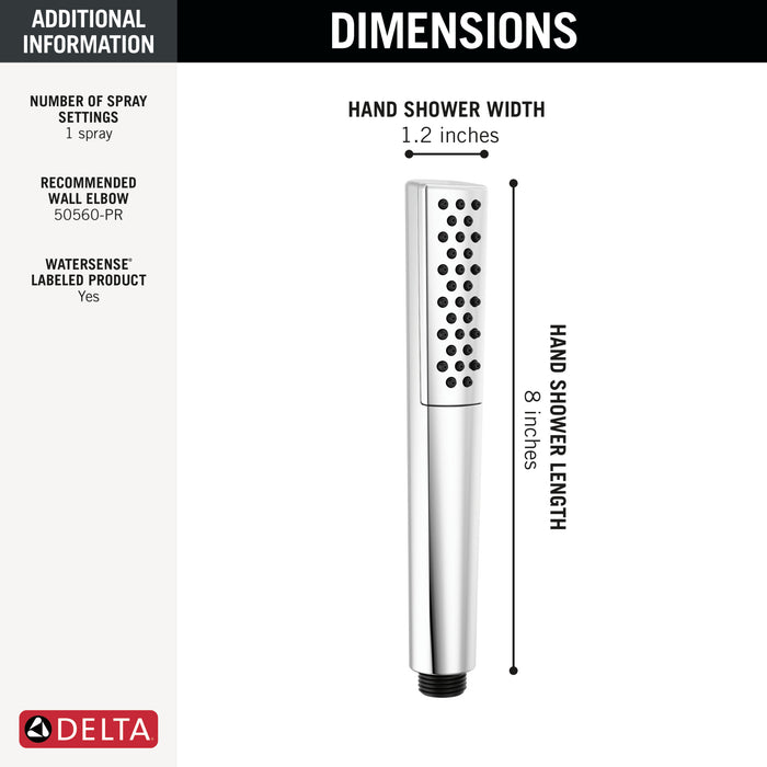 Delta Universal Showering Components 59808 Premium Single-Setting Hand Shower, Lumicoat Chrome