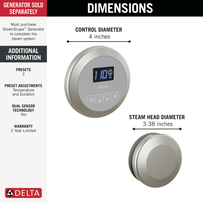 Delta Universal Showering Components 5CH Round Steam Package