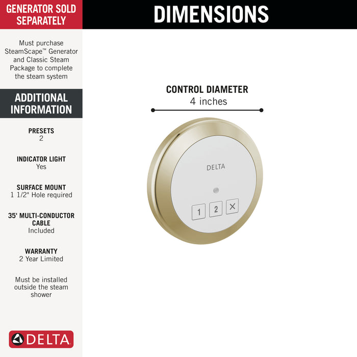 Delta Universal Showering Components: Round Exterior Steam Control