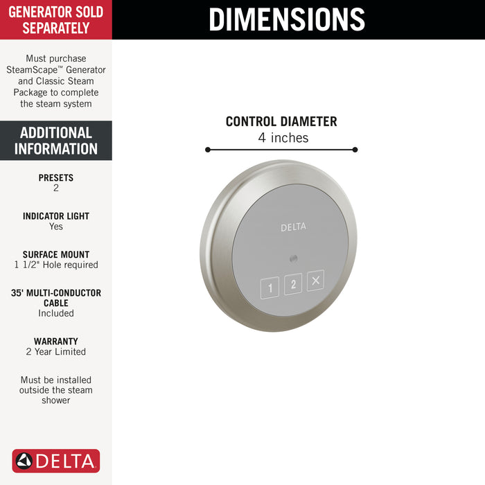 Delta Universal Showering Components 5CN Round Exterior Steam Control