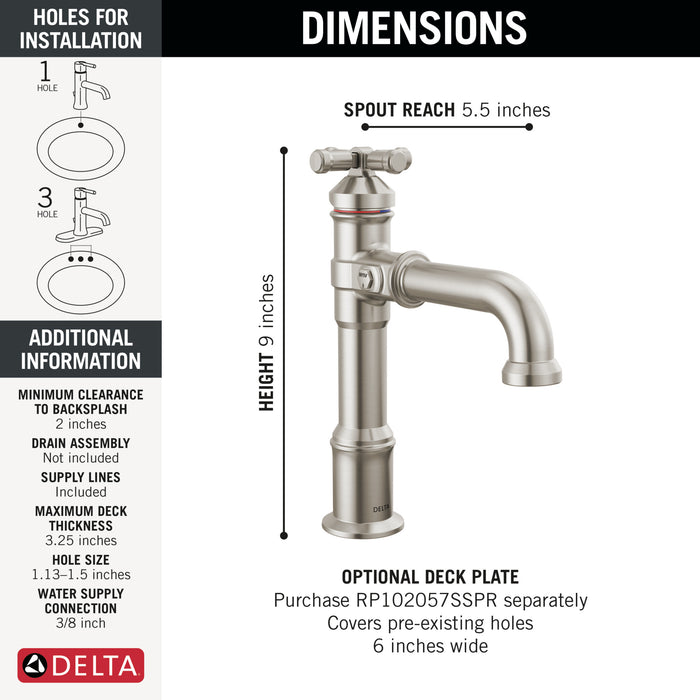 Delta Broderick 687 Single Handle Bathroom Faucet