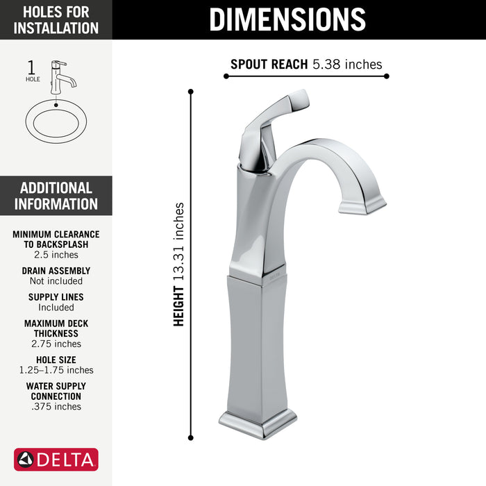 Delta Dryden 751 Single Handle Vessel Bathroom Faucet