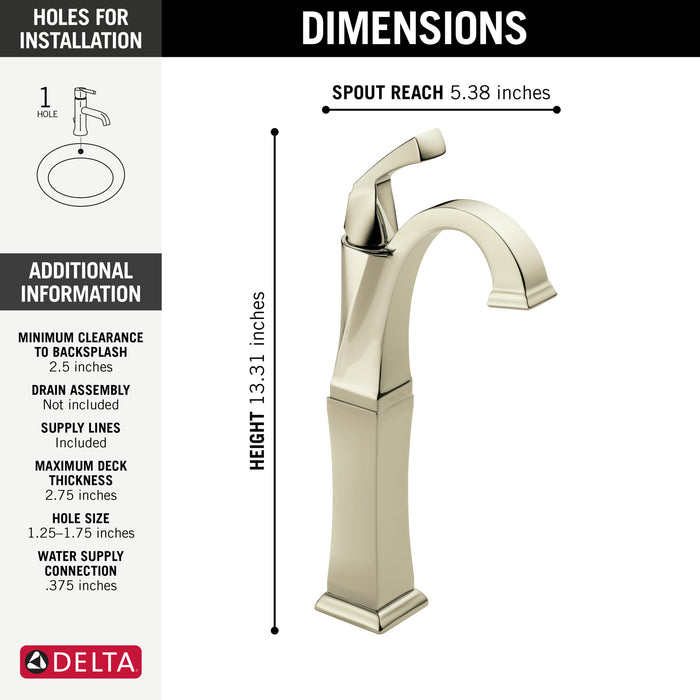 Delta Dryden:751 Single Handle Vessel Bathroom Faucet