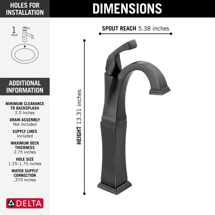 Delta Dryden:751 Single Handle Vessel Bathroom Faucet