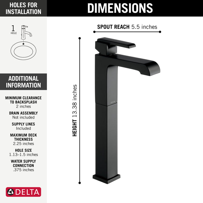 Delta Ara:767LF Single Handle Vessel Bathroom Faucet