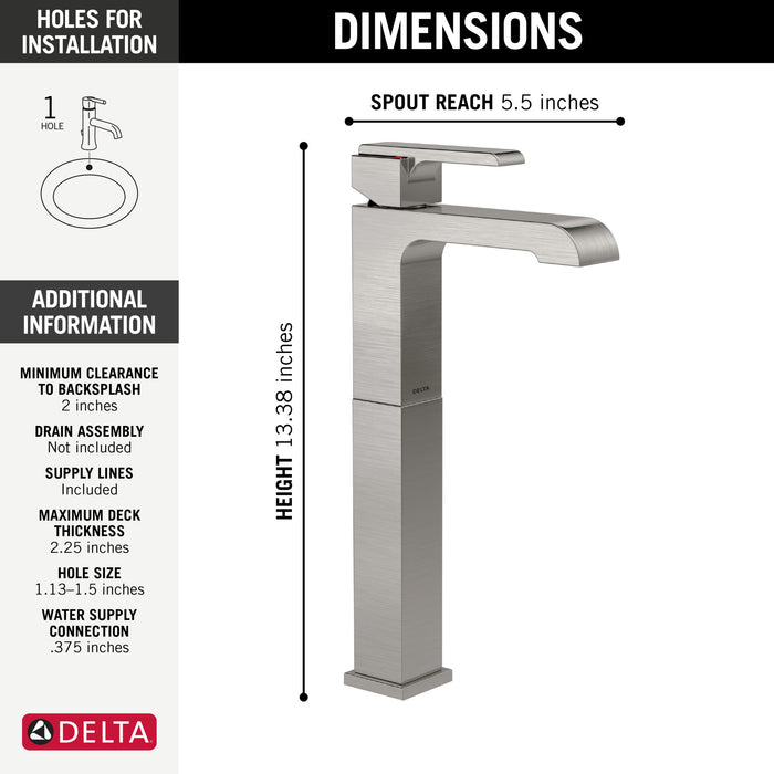 Delta Ara:767LF Single Handle Vessel Bathroom Faucet