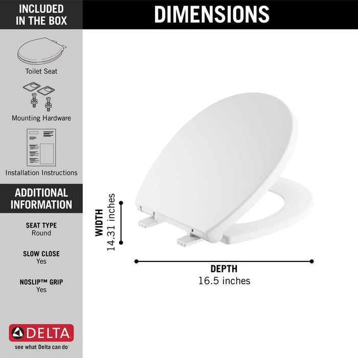 Delta Morgan:801903 Round Front Slow-Close Toilet Seat