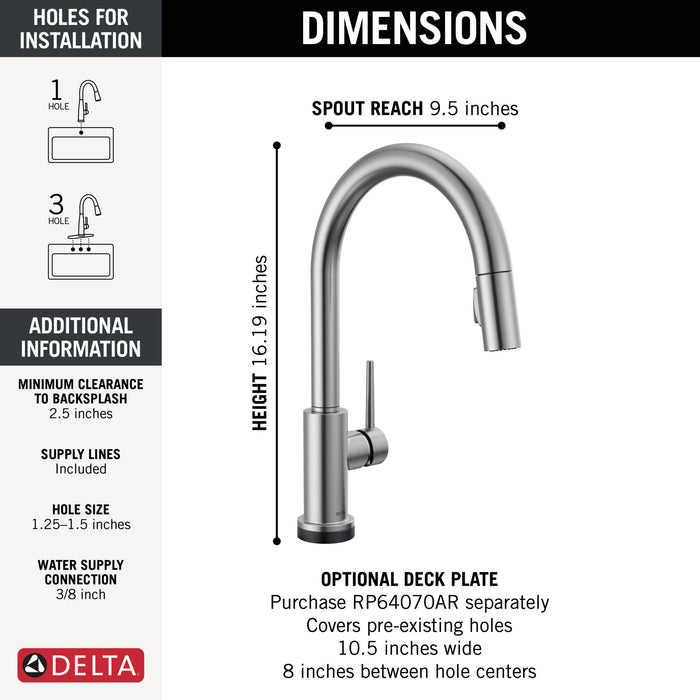 Delta Trinsic: VoiceIQ Kitchen Faucet with Touch2O with Touchless Technology