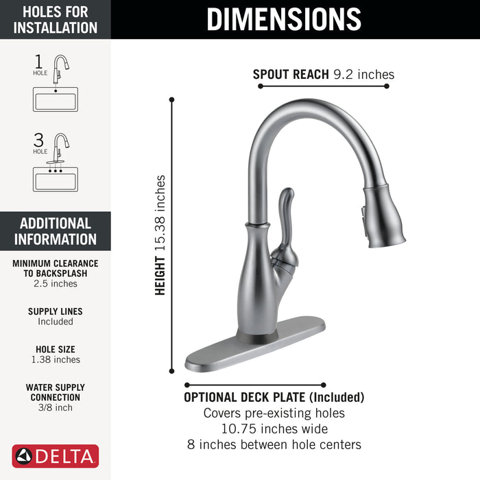 Delta Leland: VoiceIQ Kitchen Faucet with Touch2O with Touchless Technology